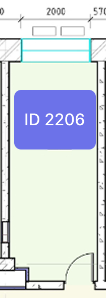 Планировка офиса № 2206, 16,7 м²