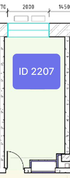 Планировка офиса № 2207, 17,1 м²