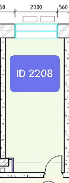 Планировка офиса № 2208, 16,8 м²
