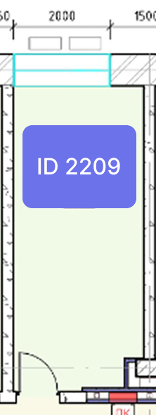 Планировка офиса № 2209, 17,5 м²
