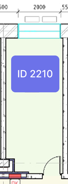 Планировка офиса № 2210, 17,2 м²