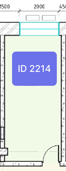 Планировка офиса № 2214, 17 м²