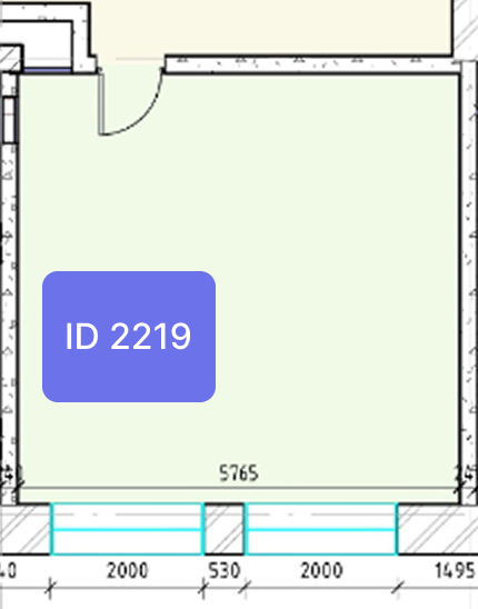 Планировка офиса № 2219, 33,3 м²