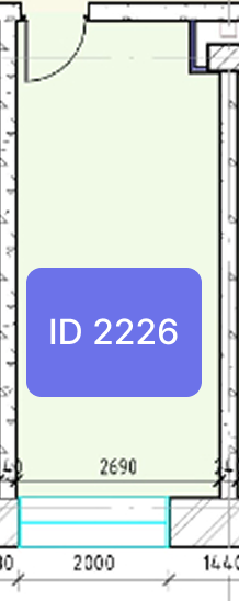 Планировка офиса № 2226, 17,5 м²
