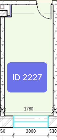 Планировка офиса № 2227, 17,3 м²