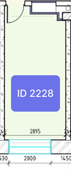 Планировка офиса № 2228, 17,6 м²