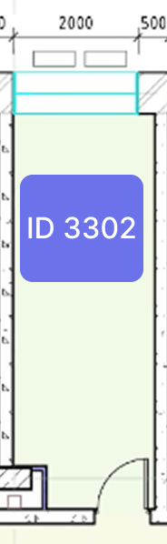 Планировка офиса № 3302, 16,7 м²