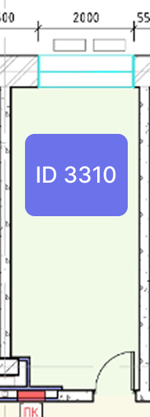Планировка офиса № 3310, 17,2 м²