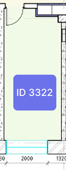 Планировка офиса № 3322, 17,1 м²