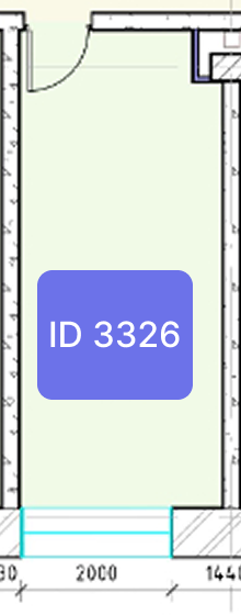 Планировка офиса № 3326, 17,5 м²