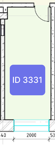 Планировка офиса № 3331, 16,8 м²