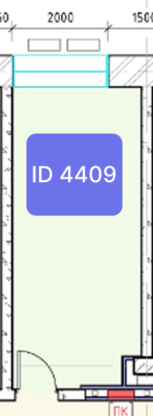 Планировка офиса № 4409, 17,5 м²