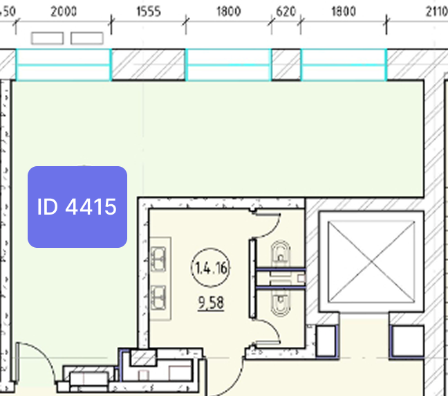 Планировка офиса № 4415, 31,8 м²