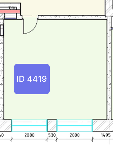 Планировка офиса № 4419, 33,4 м²